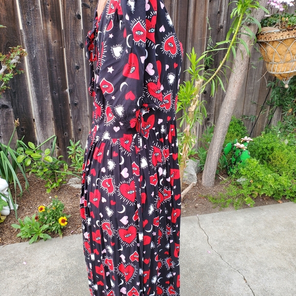 Hell Bunny Black and Red Heart Dress - Picture 3 of 6